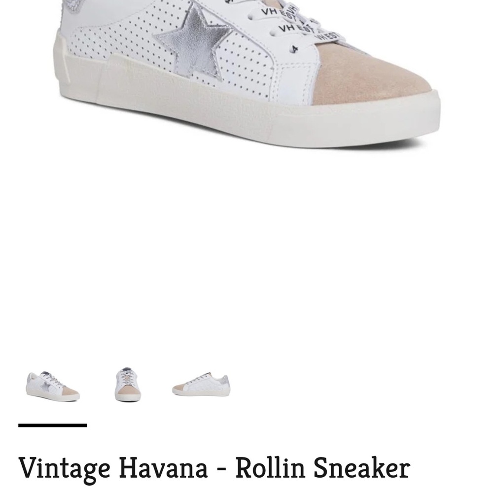 Vintage Havana Women's Star Sneaker - White, Silver, and Tan